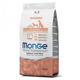 Kutya eledel MONGE Dog Puppy lazac-rizs (2,5 / 15 kg)