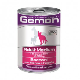 Kutya eledel GEMON Dog Adult Medium marha/máj (415 g)